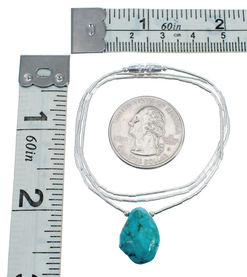 Liquid Sterling Silver Native American Turquoise Necklace JX126745